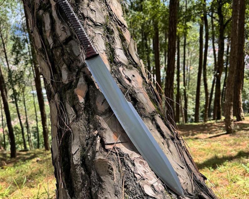 Custom Handmade Carbon Steel Blade Survival Machete Sword Hunting Sword Camping