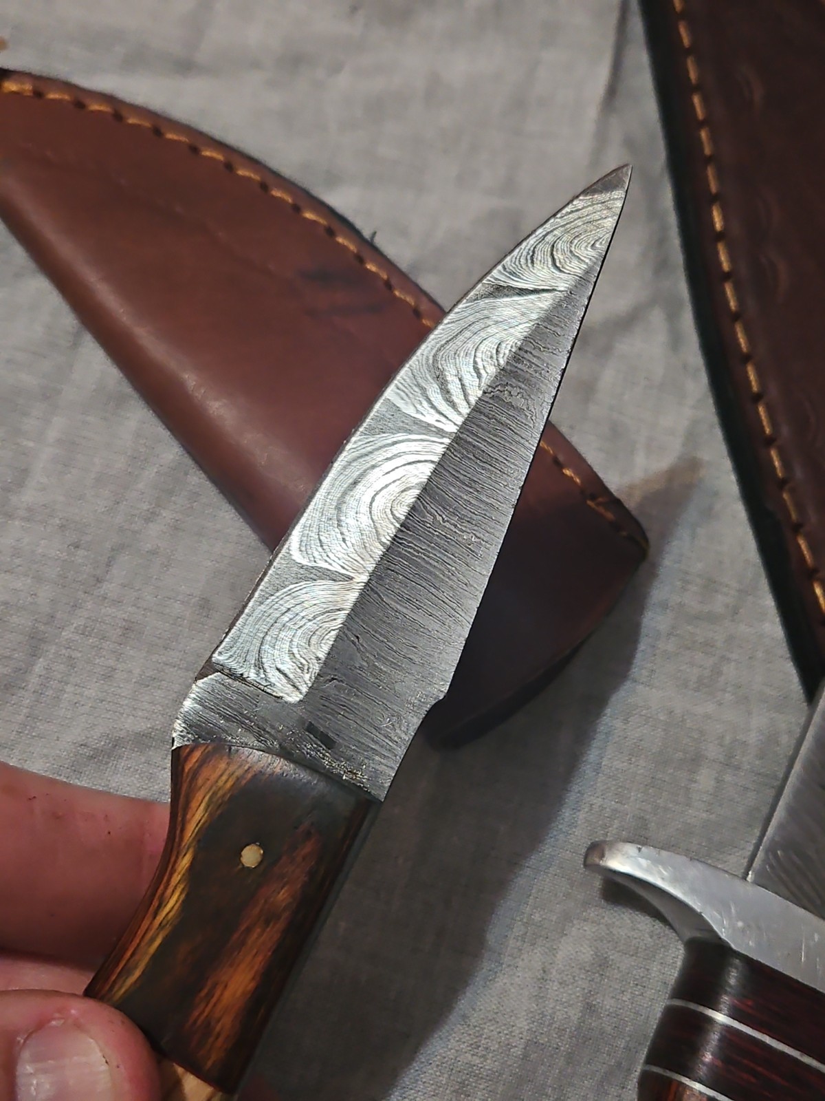12.5 » Damascus Bowie Knife and 7″ Sidekick Buddy
