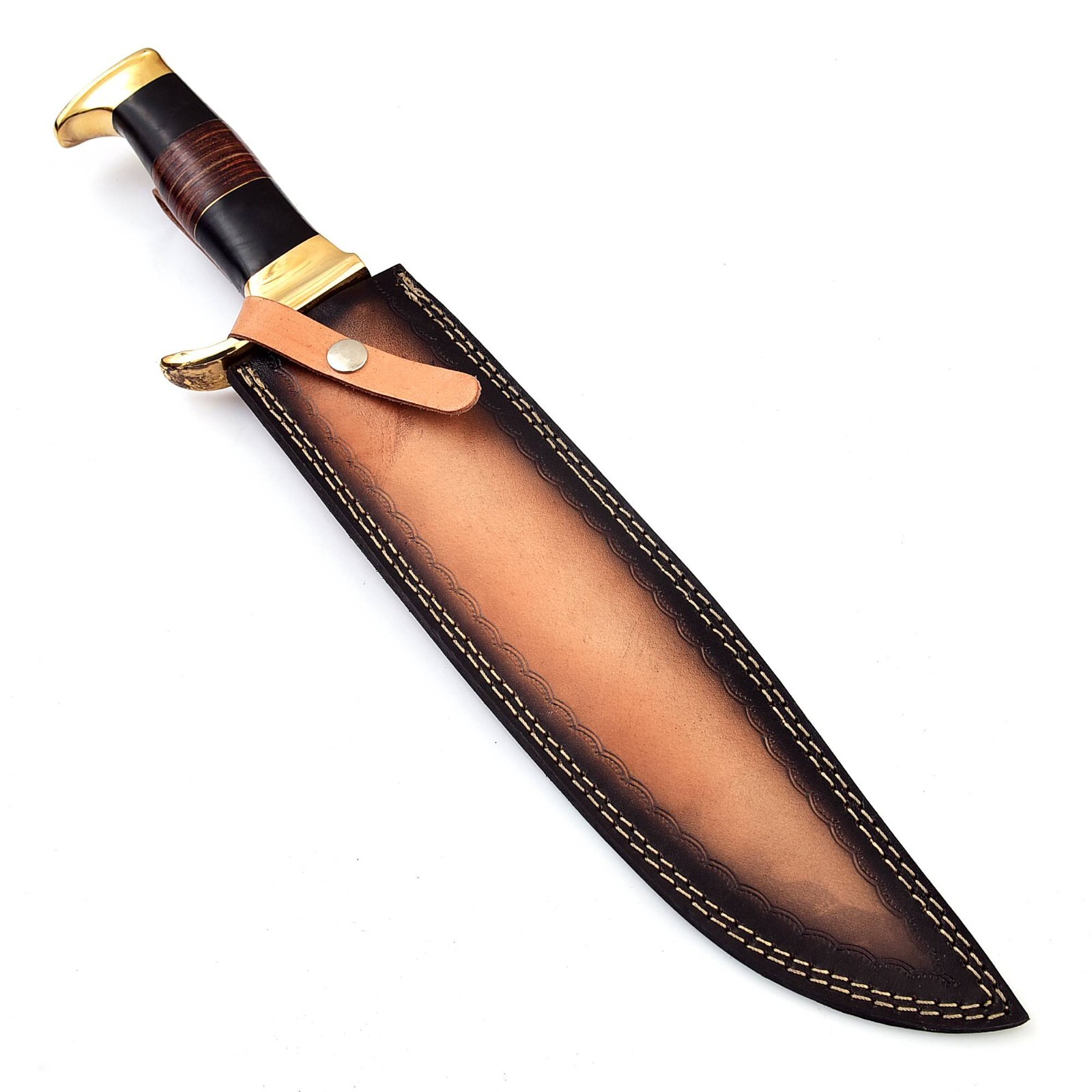 18 Inch High Carbon Steel Hunting Bowie Knife with leather sheath , Gift Pack