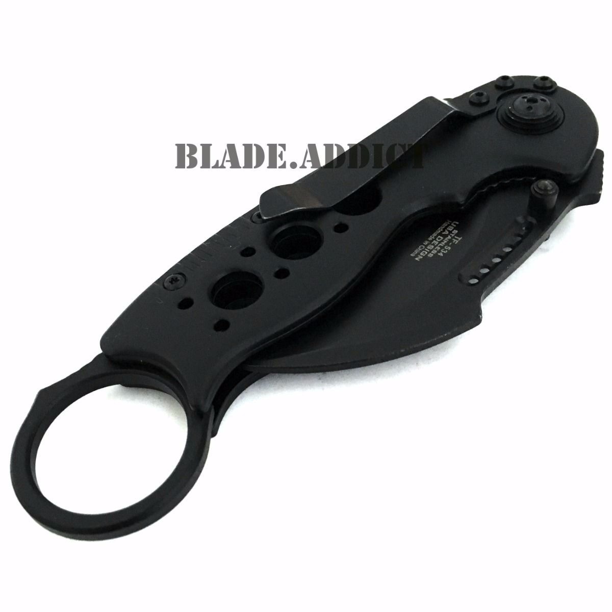 TAC FORCE Spring Open Assisted Black TACTICAL KARAMBIT CLAW Folding Pocket Knife