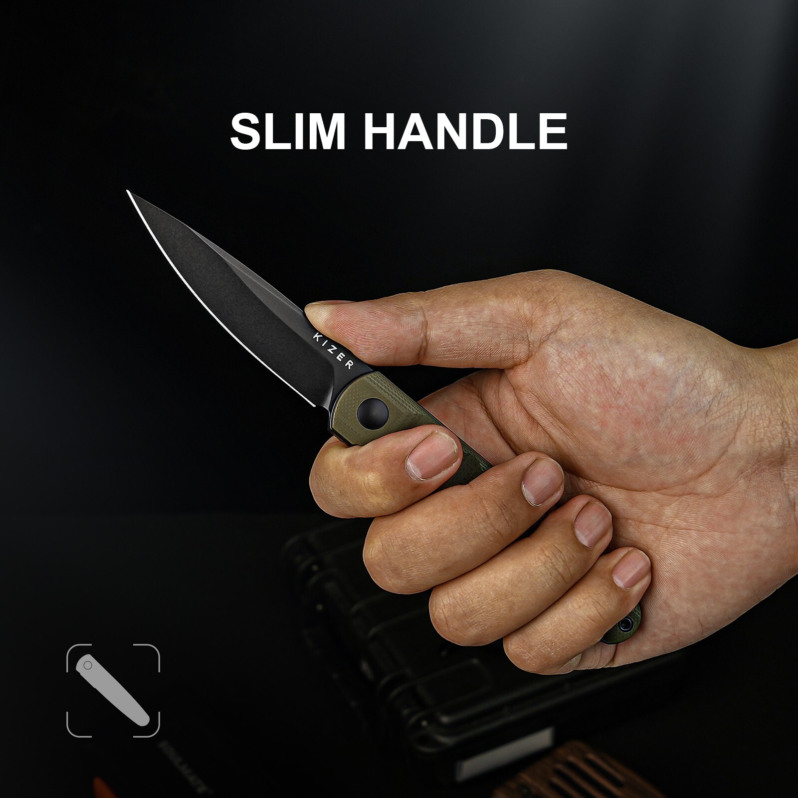 Kizer Bamboo Drop Point Folding Knife Nitro-V Steel Blade G10 Handle V3722A2