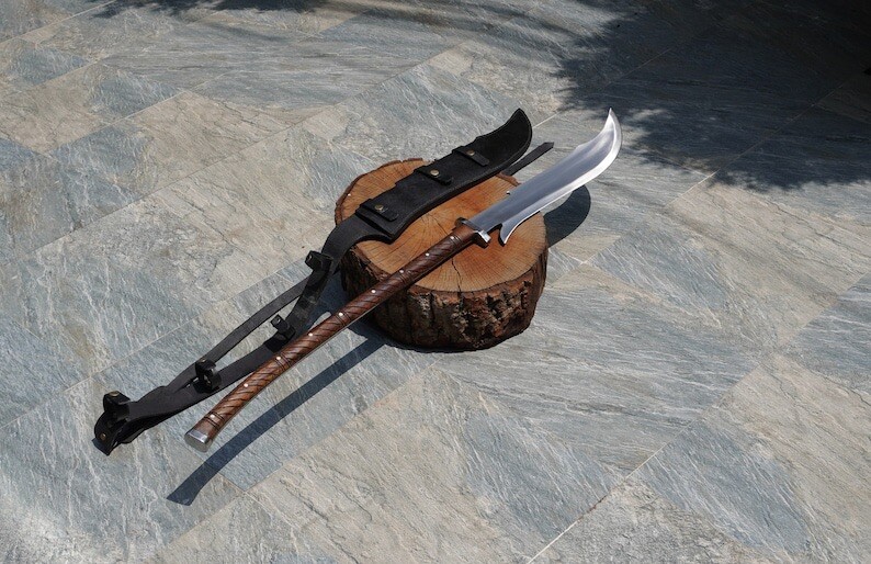 Custom Handmade Carbon Steel Blade Dao Machete Sword | Hunting Sword Camping
