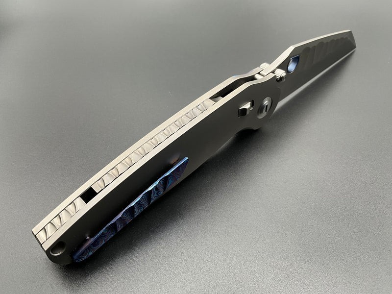 Ketuo Dirty Bird Folding Knife 3.75″ M390 Steel Blade Titanium/Mokuti Handle