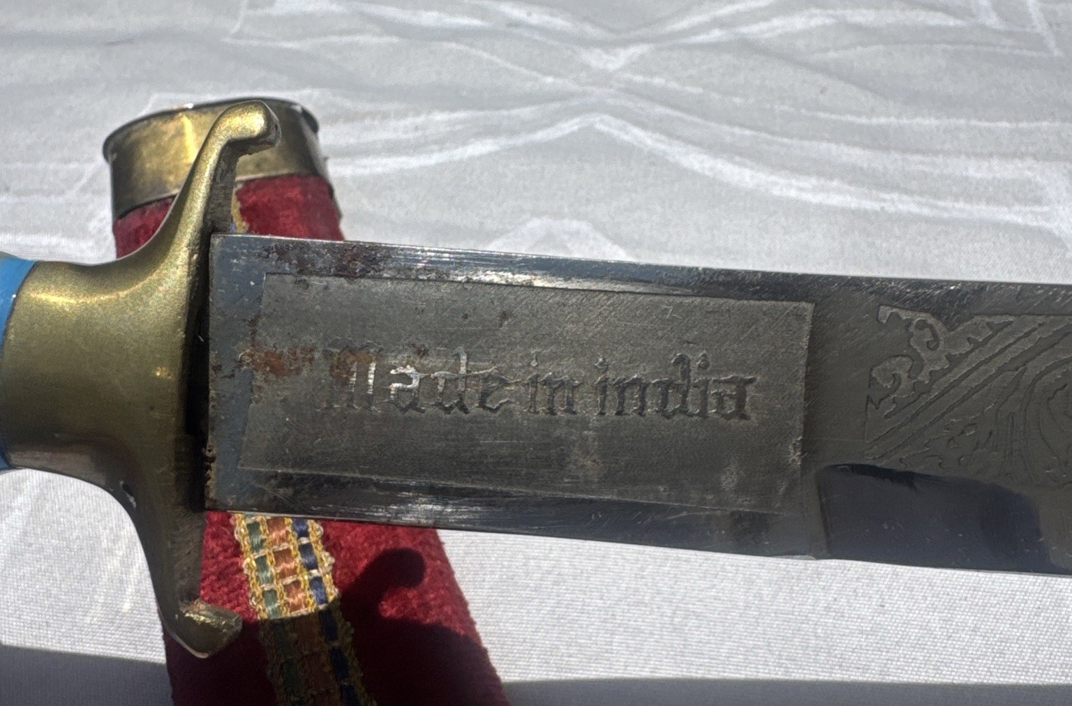 Vintage Arabian Indo Persian Jambiya Knife With Sheath Made in INDIA