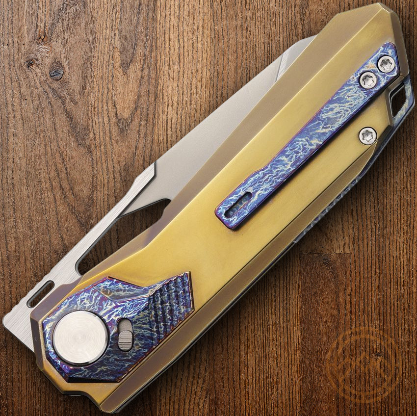 REMETTE Peregrine Folding Knife 3.13″ M390 Steel Blade Titanium/Timascus Handle