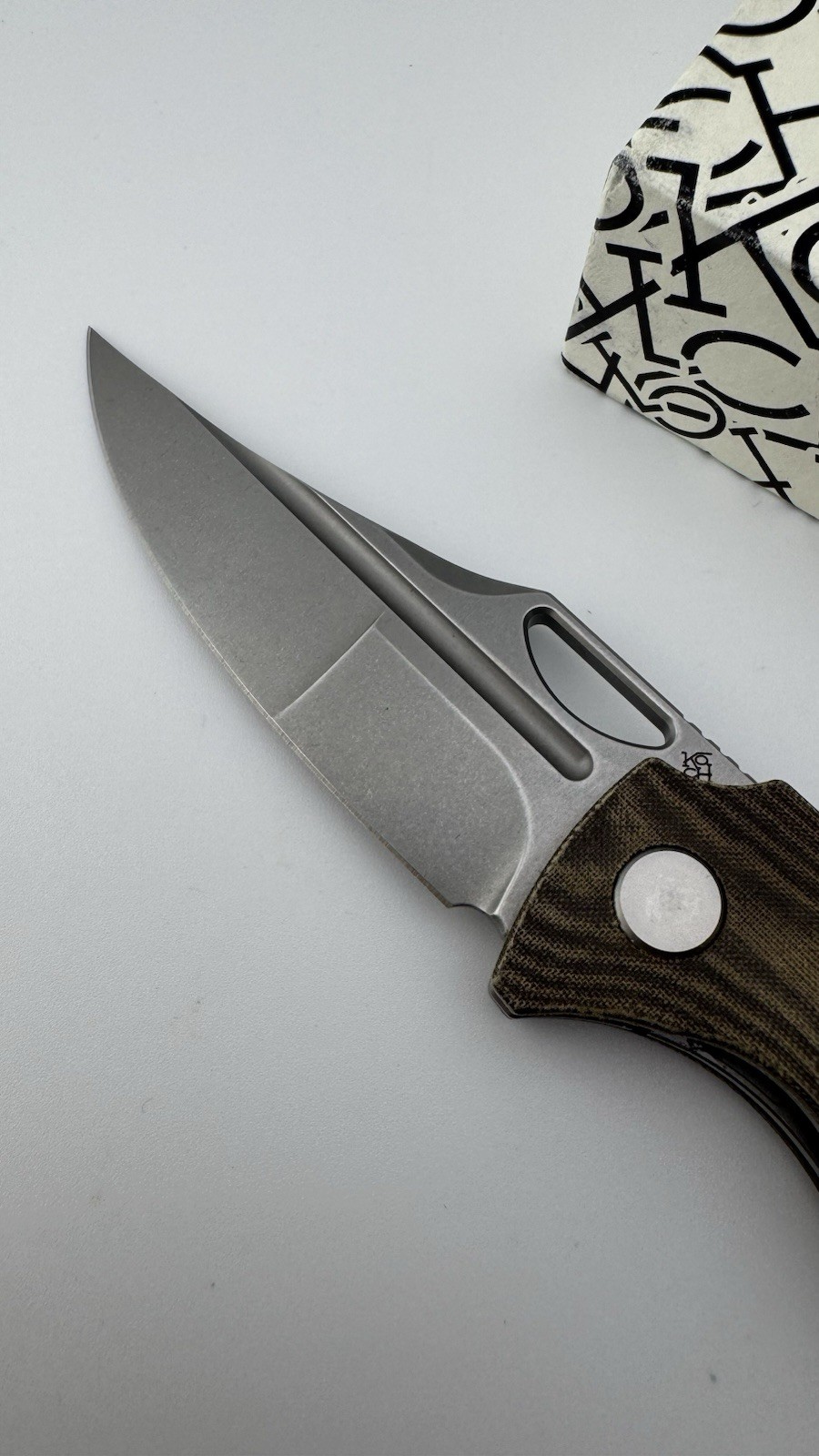 Urban EDC Koch Tools Pocket Knife Silver Stonewashed M390 Stainless Steel