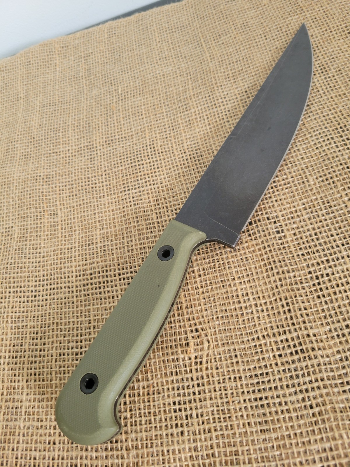 Station IX The Partisan Fixed Knife 8″ 1095HC Steel Blade Green Micarta Handle