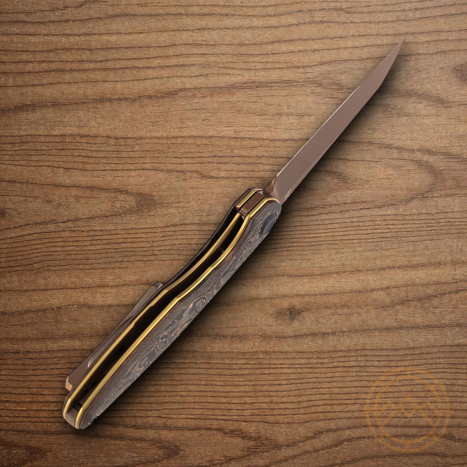 Kansept Knives Halide Folding Knife 3.25″ CPM S35VN Steel Blade Copper CF Handle