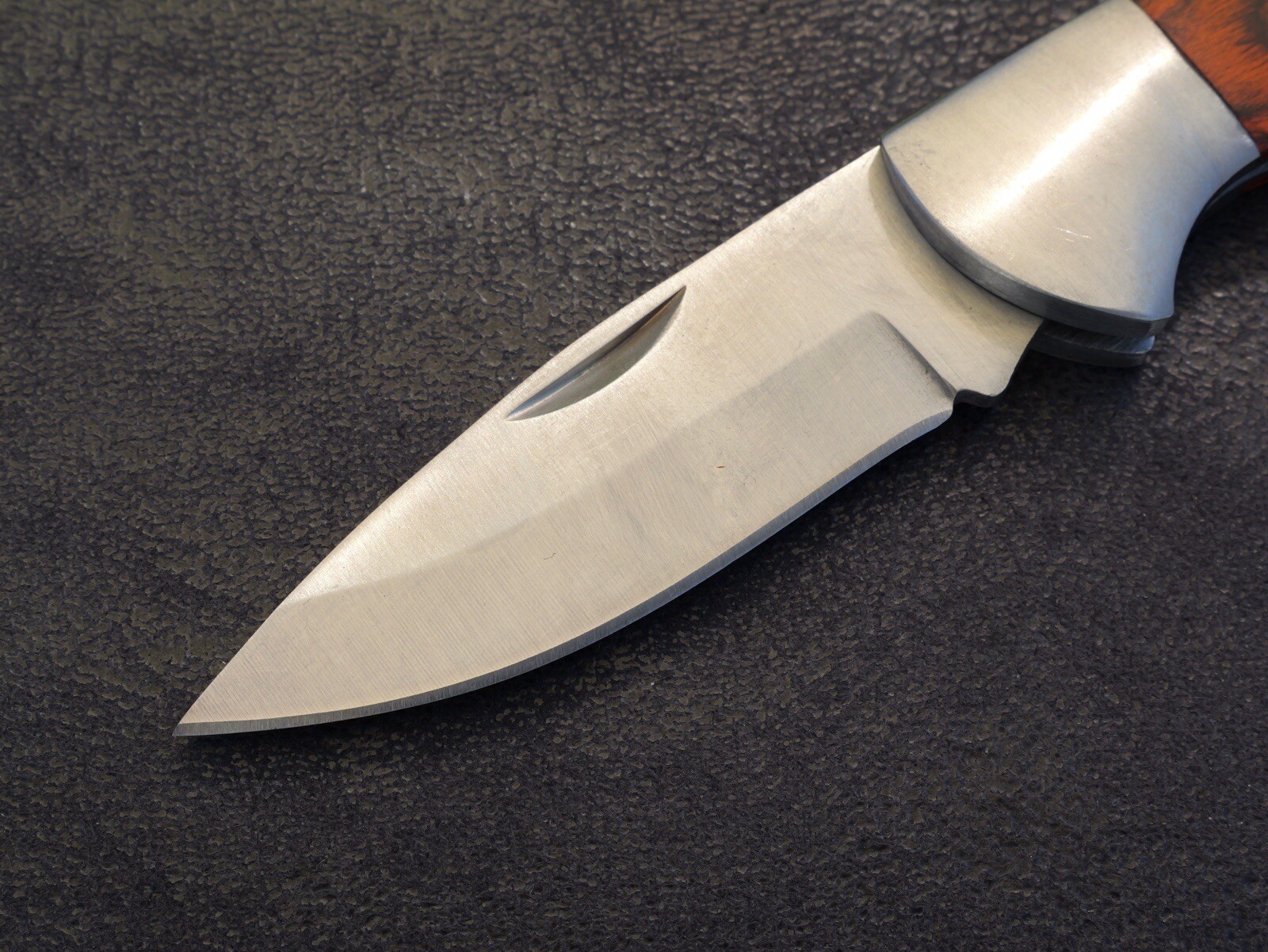 4” Classic Pocket Knife Metal Wood Handle Nylon Sheath 3” Blade Sharp Manual