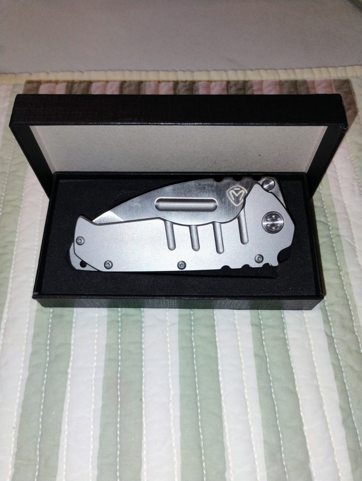 Medford Praetorian T Gray Titanium Handle Frame Lock Tanto Manual Pocketknife