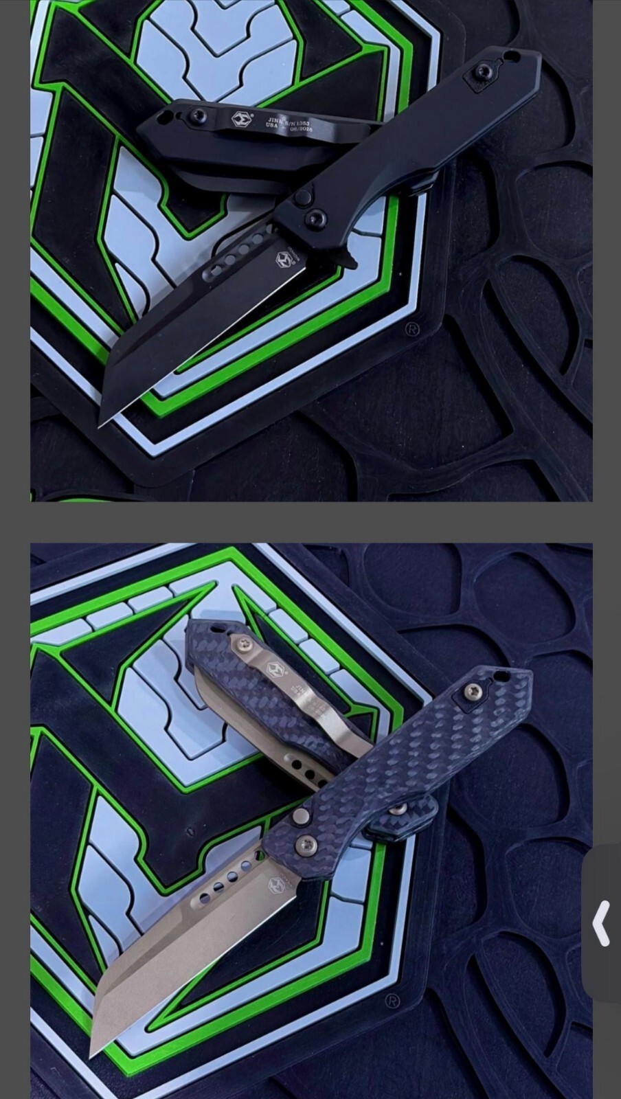 Heretic Jinn – Tactical Black DLC, Black DLC Magnacut Wharncliffe, Manual.