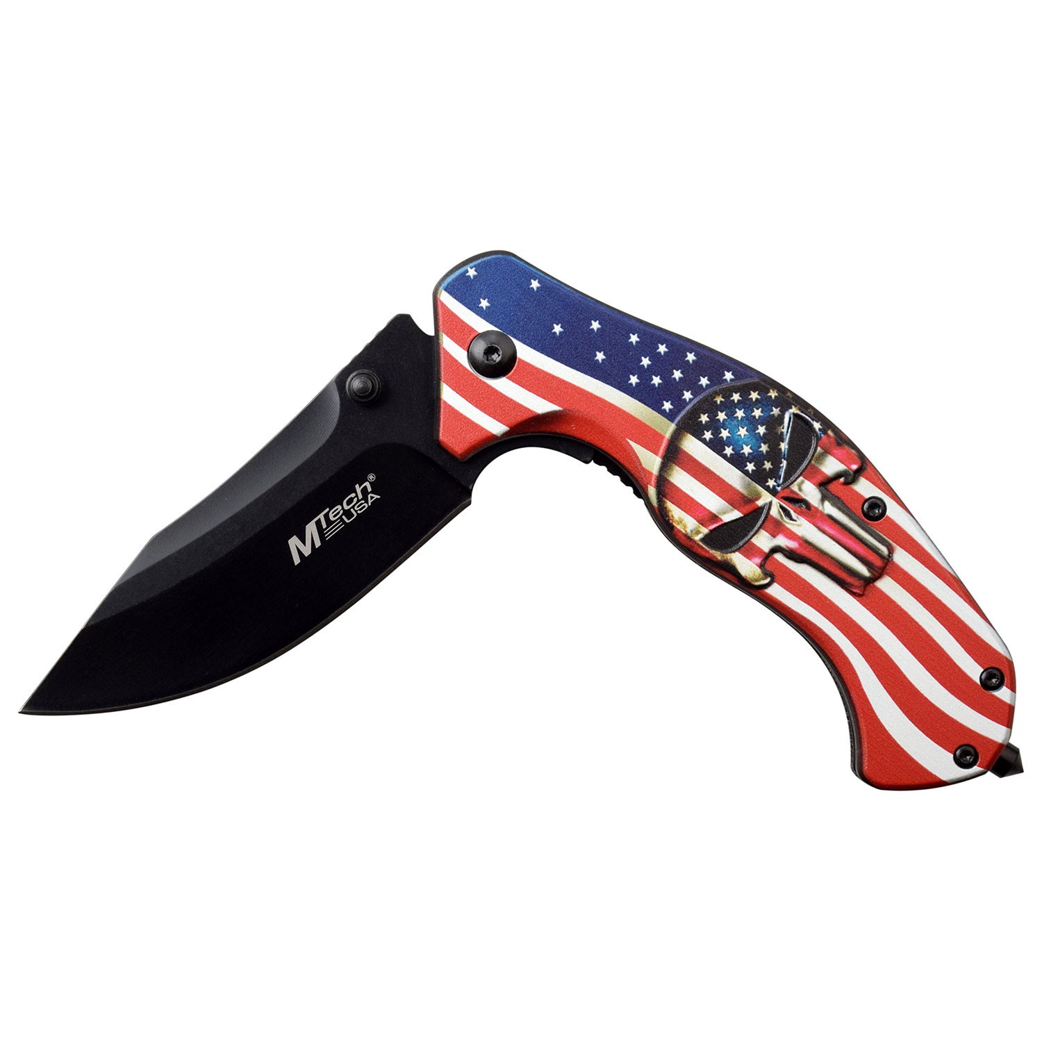 MTech USA Spring Assisted Knife w/Aluminum Handle & Pocket Clip-Glass Breaker
