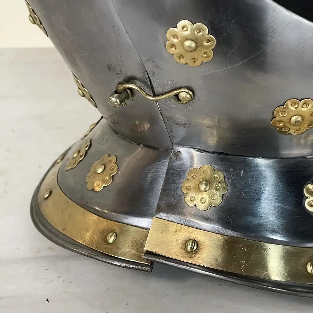 Vintage French Medieval Knight’s Helmet in Brass for Best gift