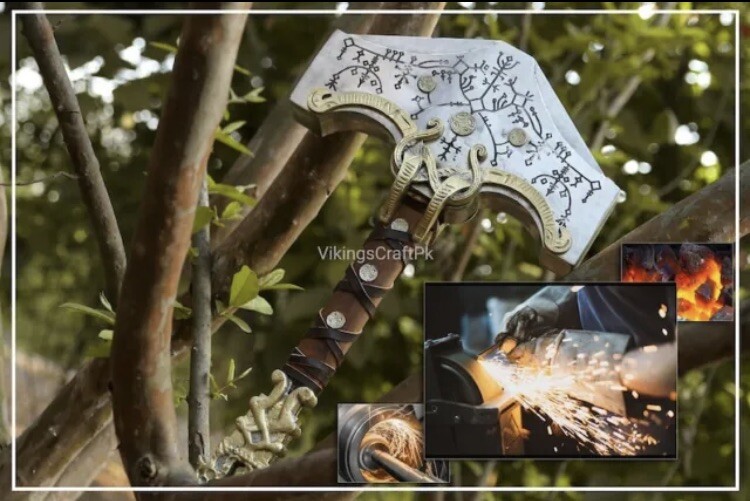Custom Handmade Carbon Steel Blade God Of War Hammer | Thor Hammer | God of War