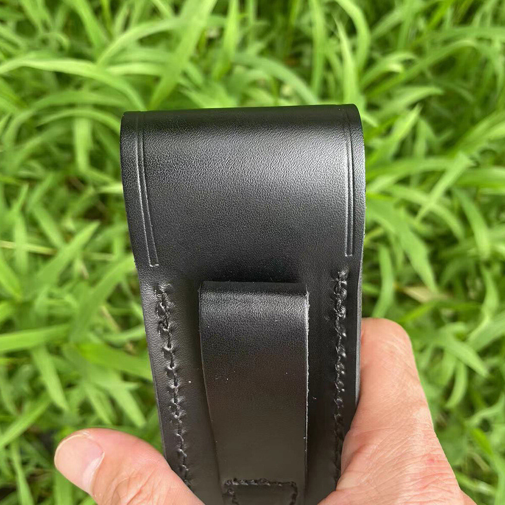 5″ Vintage Black Leather Sheath Pouch for 110 Pocket Folding Knife