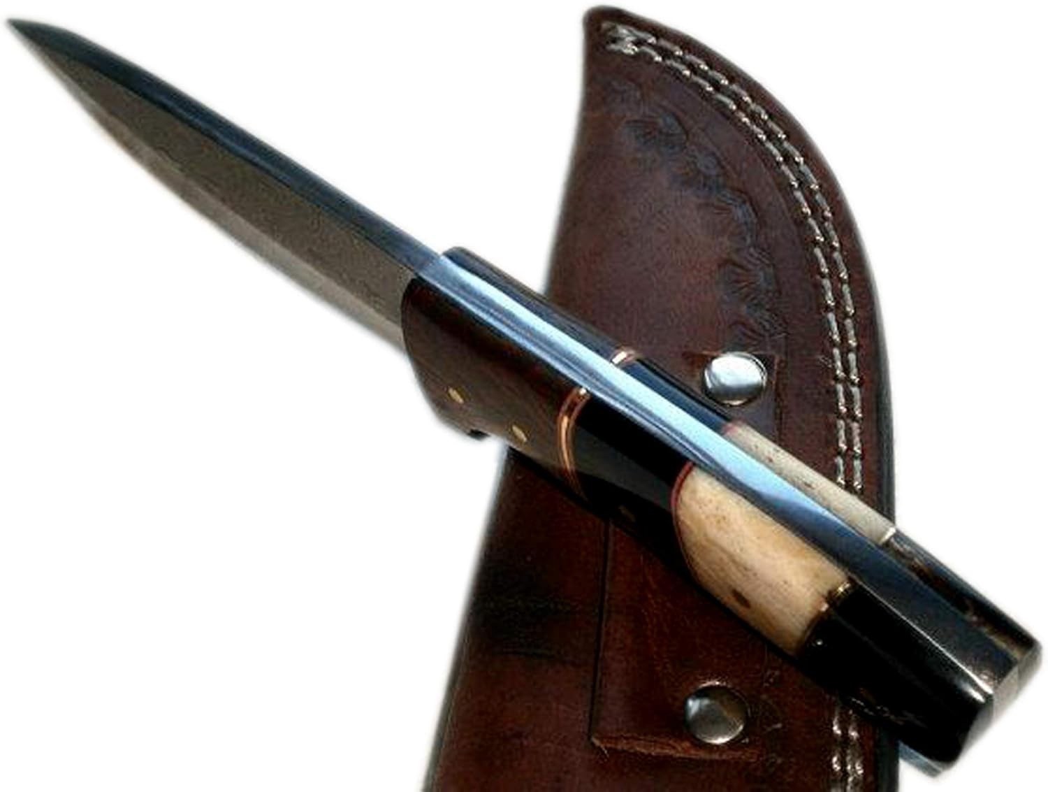 Damascus Steel Knife Handmade 8 Inches Wood/Bone/Horn Handle Knife Camping Knife