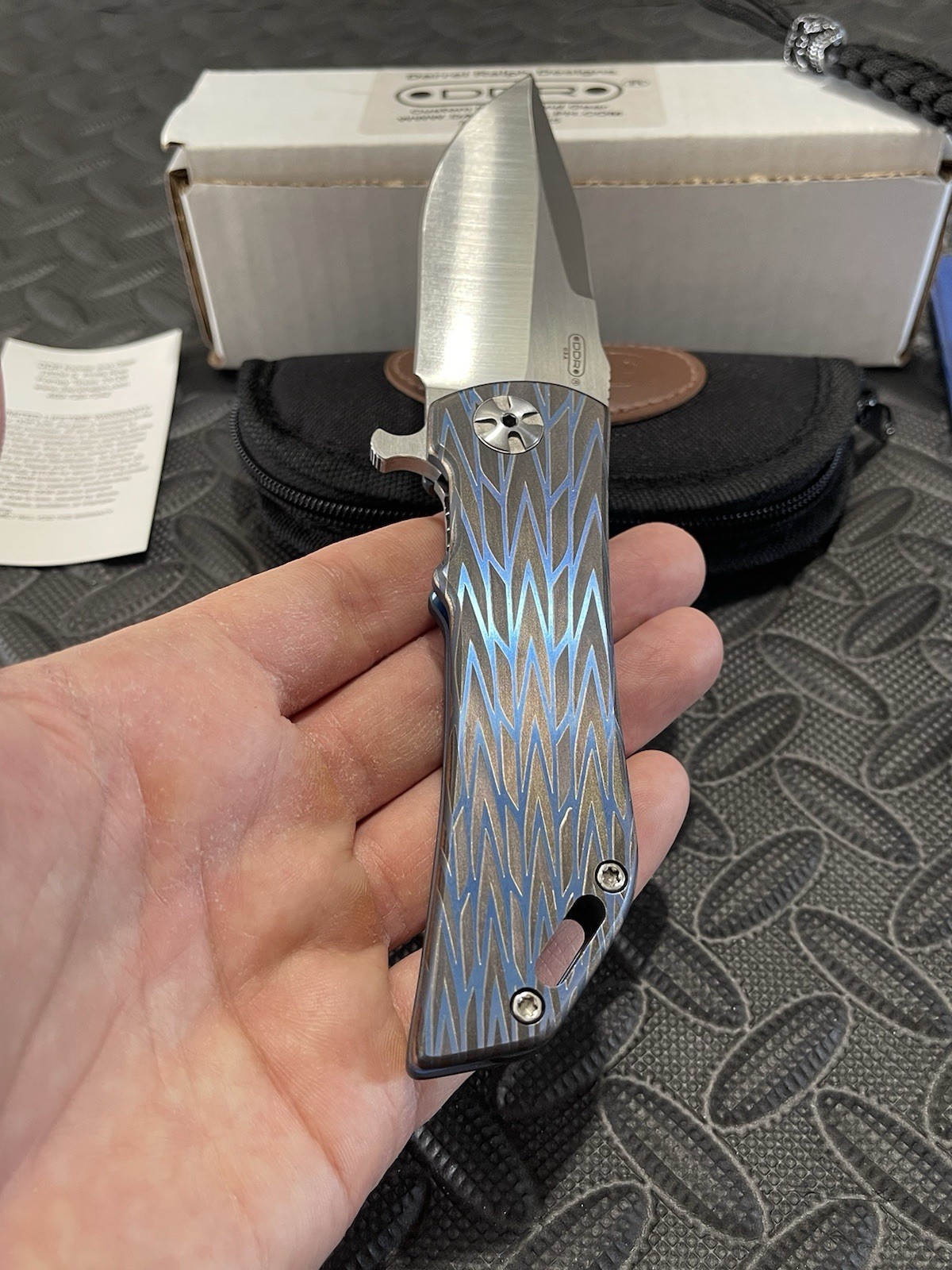 Darrel Ralph Knives – Dominator V4 – Anodized Titanium Scales w/ a S35VN Blade.