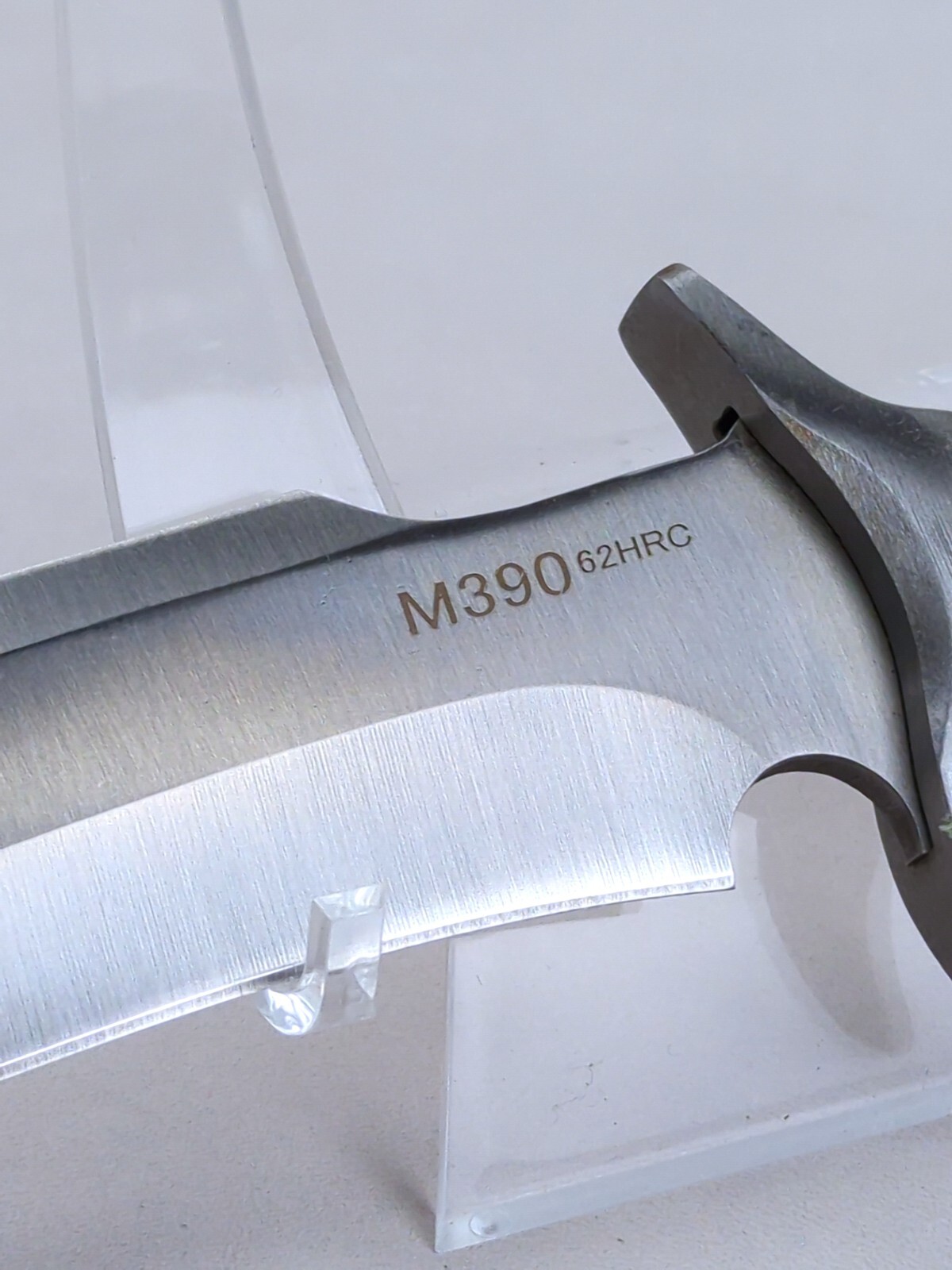 M390 62 HRC, 6-inch STAINLESS STEEL Blade Hunting Knife w/ LEATHER Sheath, NEW