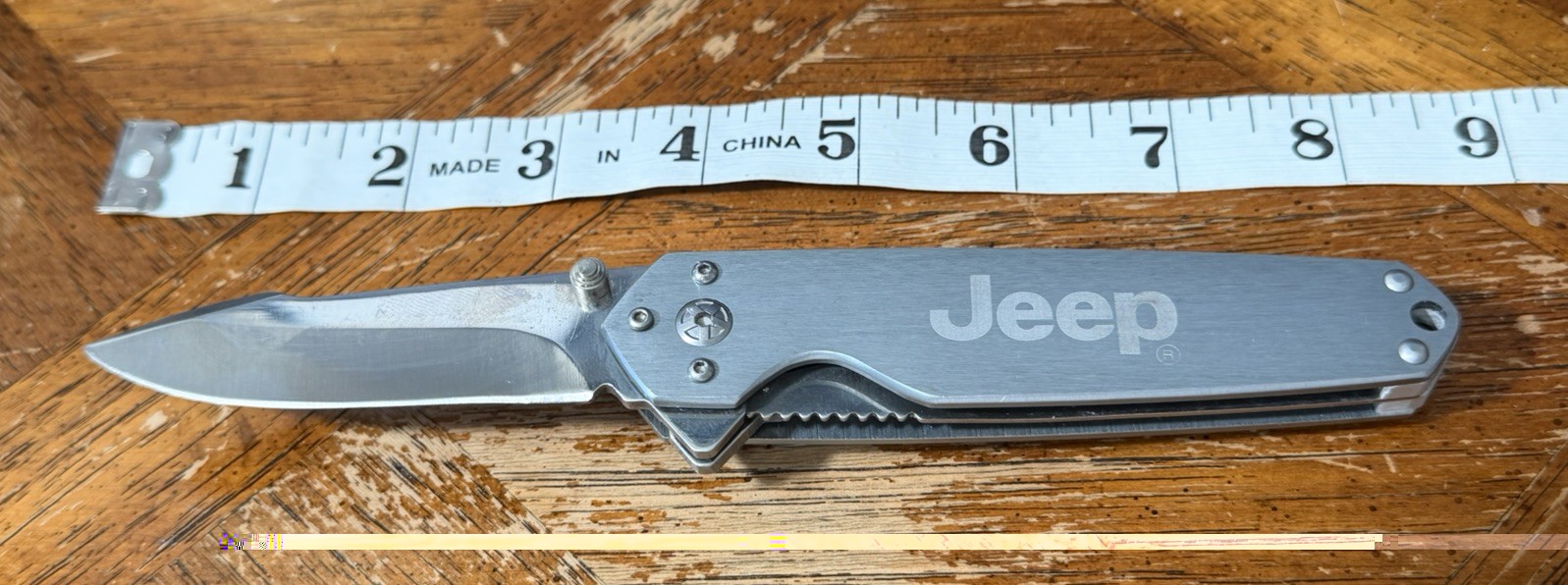Vintage Jeep Logo Folding Pocket Knife – Stainless Steel, Branded Merchandise