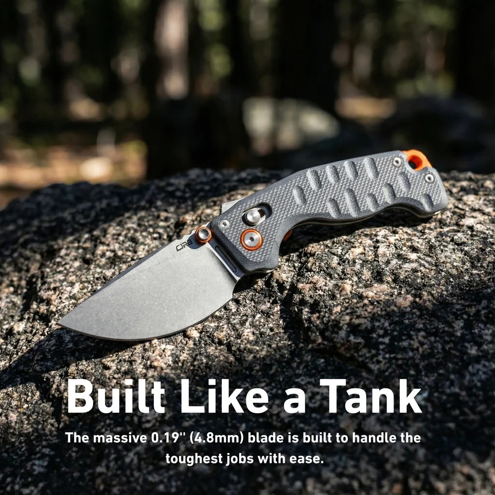 CJRB Doubletap Folding Knife 3⅞» D2 Tool Steel Drop Point Blade Blue G10 Handle
