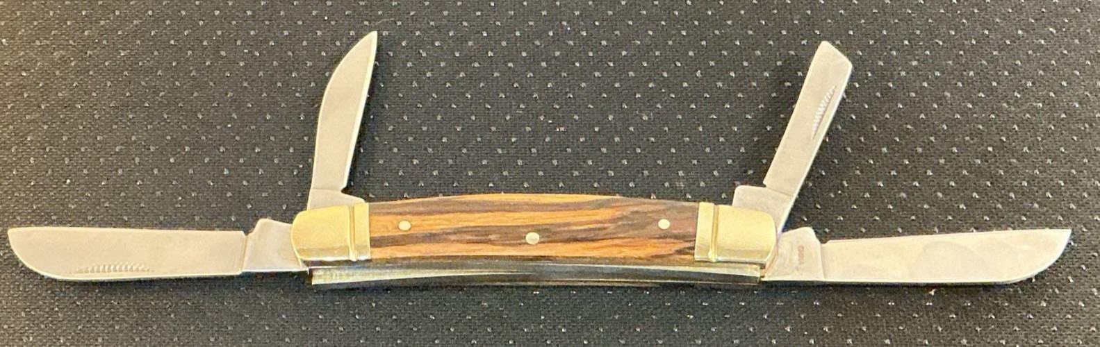 E C Simmons 4-Blade Pocket Knife Zebra Wood Handle China