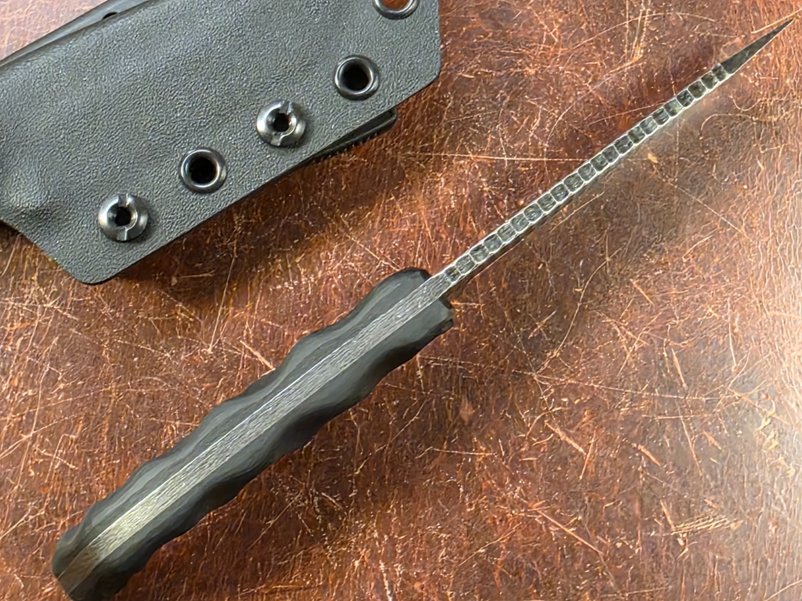 Stroup Knives – Bravo 5 Tanto Black G10 w/Sheath 1095 High Carbon Steel