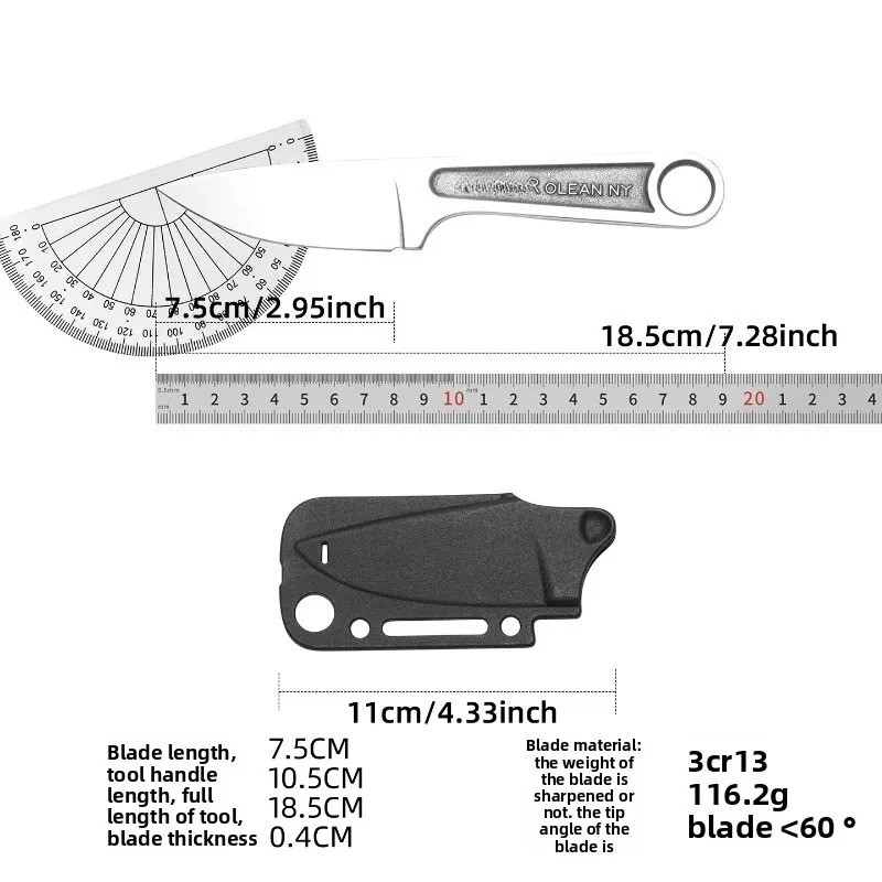 Ka-Bar Wrench Fixed Knife 3″ Blade 425 Carbon Steel One Piece. Free Shipping.