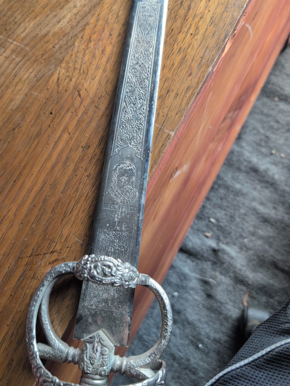 Vintage Felipe II Decorative Sword NO SCABBARD Replica NOT SHARP ONLY POINTY