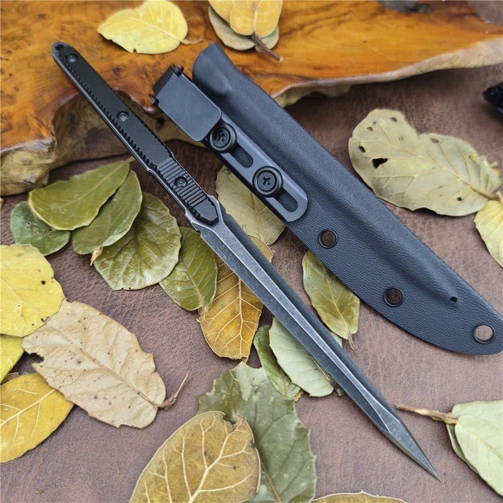 Outdoor Tactical Fixed Blade Knife With Kydex Sheath, 440C Stainless Steel Ae…