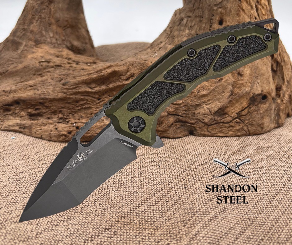 Heretic Knives Medusa Manual Flipper – Tanto Blade / CPM-Magnacut Steel / Green