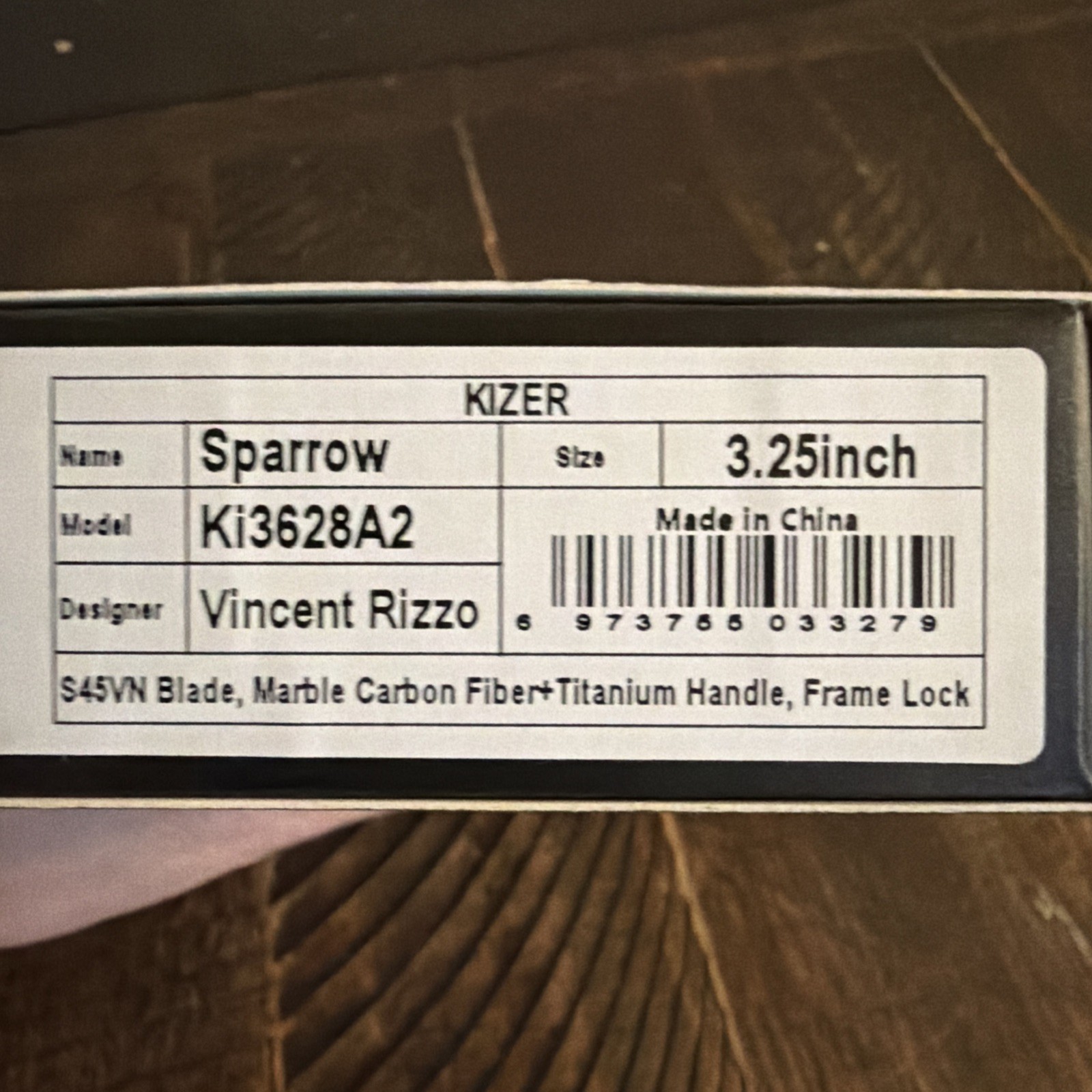 Kizer Sparrow Folding Knife S45VN Blade Titanium Carbon Fiber handle & EXTRAS