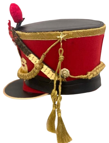 Red French officers 1812 Helmet with Gold