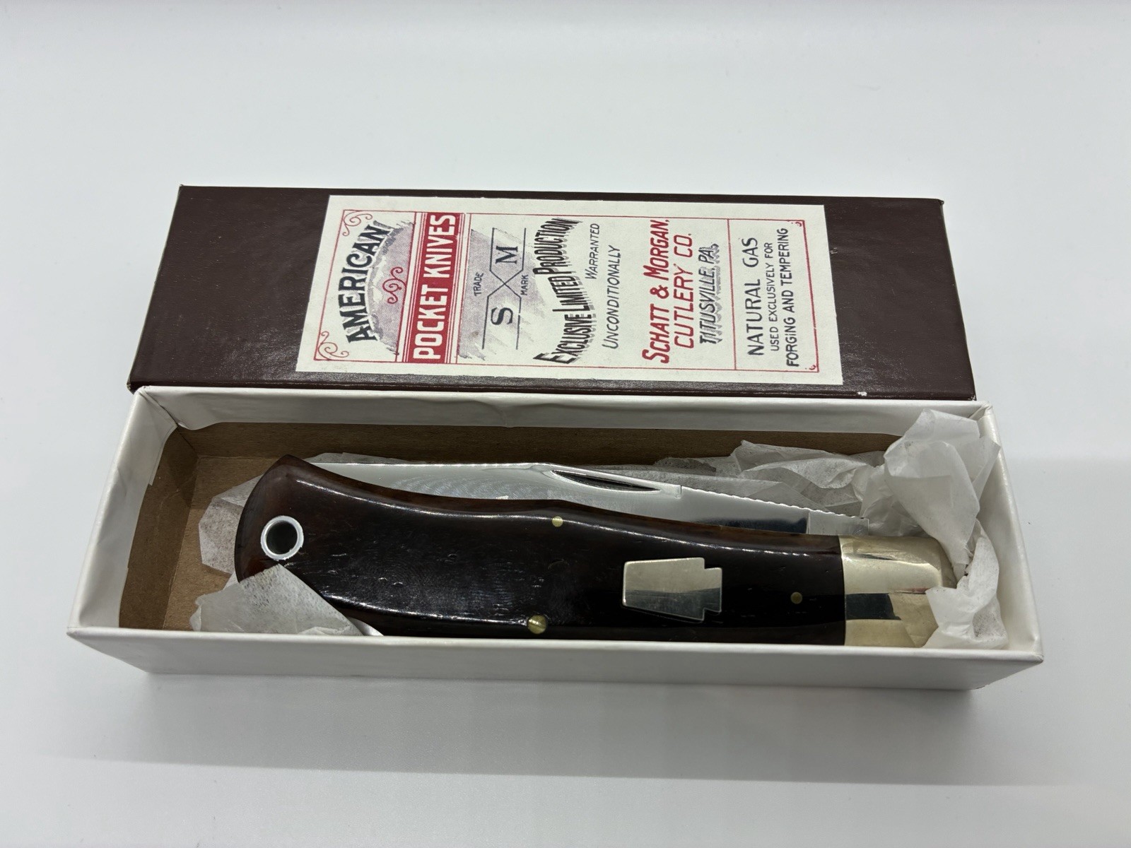 SCHATT & MORGAN 04113L MOUNTAIN MAN LOCKBACK 2005 SMOOTH BONE 1 of 100