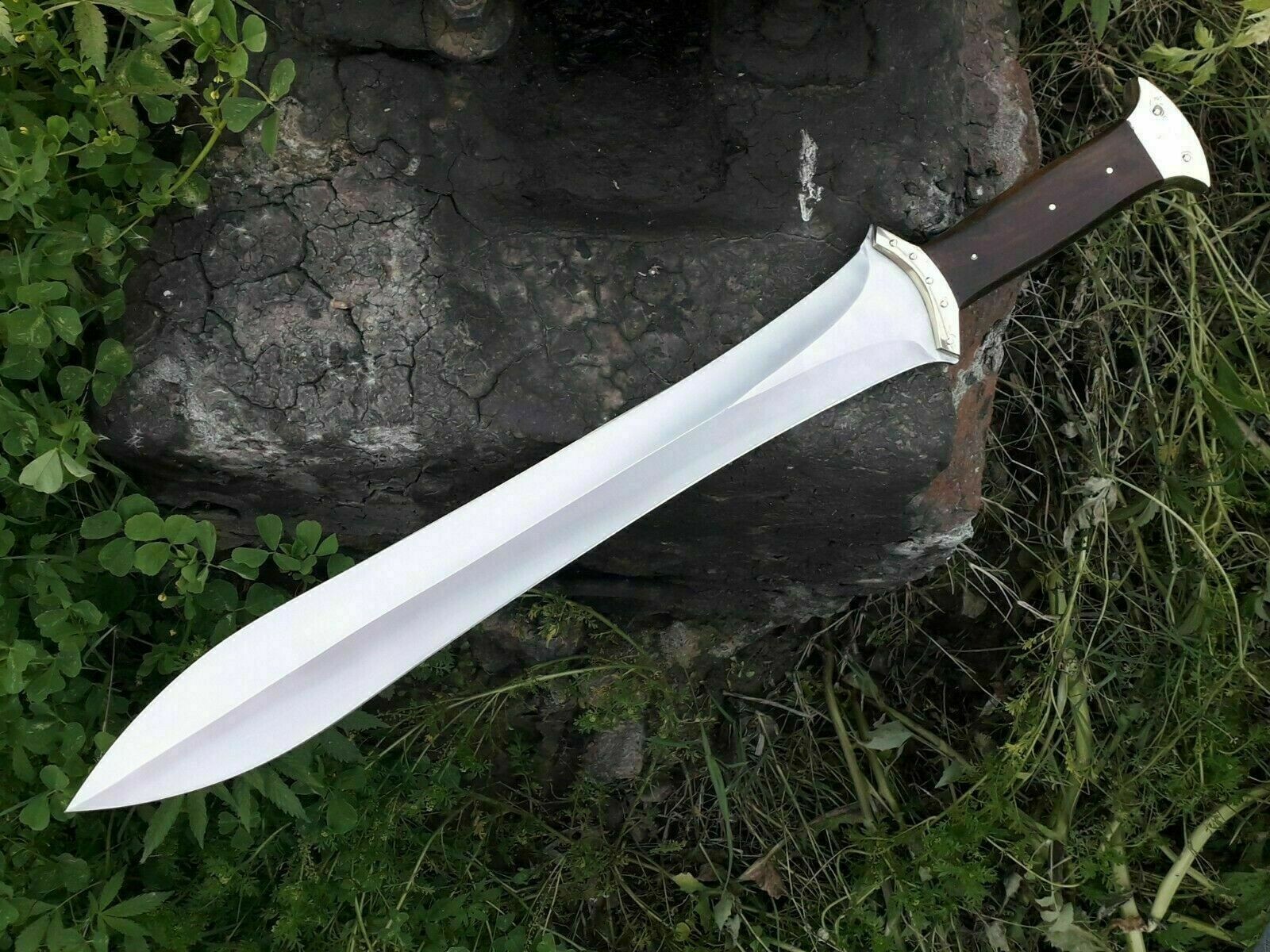 KC 20″ Greek Xiphos Double Edged Handmade Steel Gladius Sword, Rosewood Handle