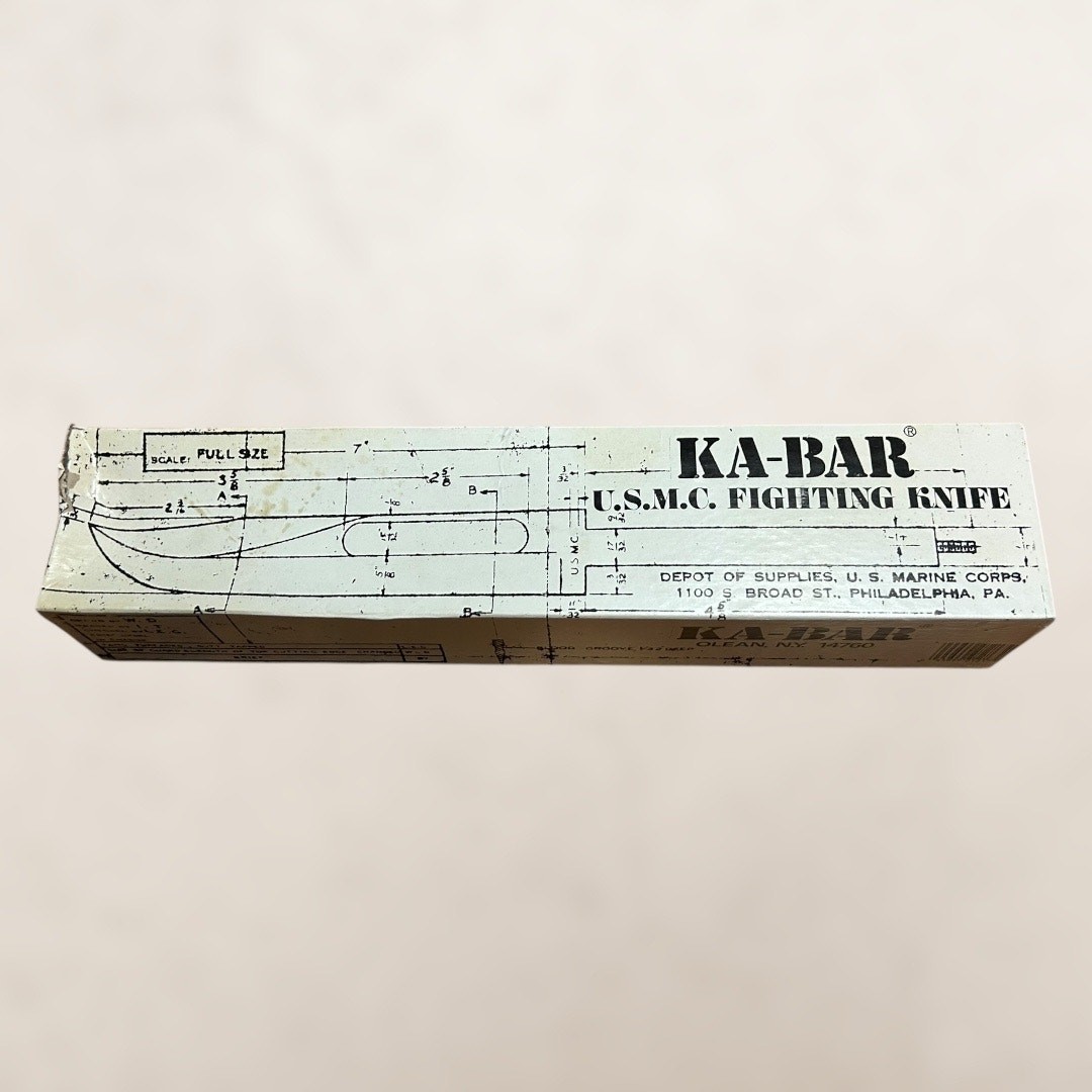 KA-BAR USMC Fighting Knife 1217 Vintage w/ Original Box Olean NY