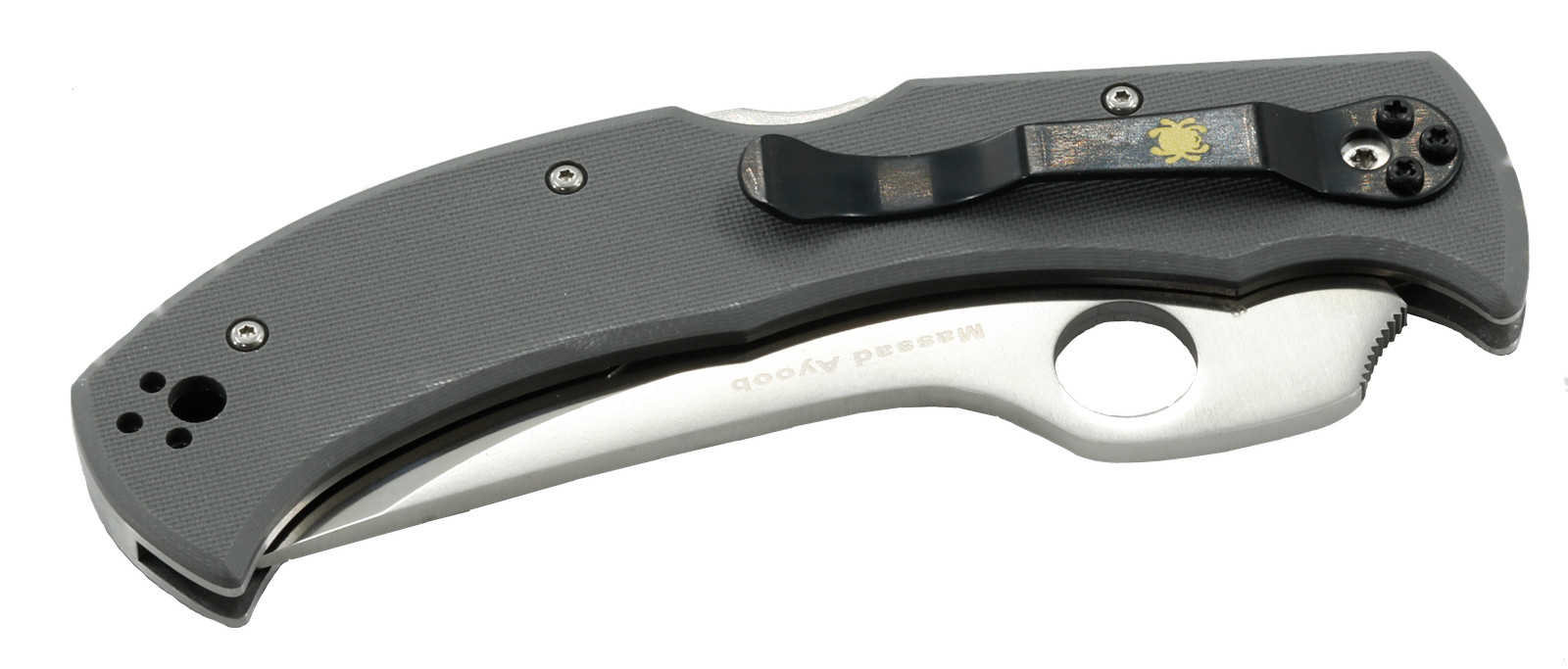 Spyderco Massad Ayoob Gray G-10 CRU-WEAR Sprint Run, Serrated Edge Folding Knife