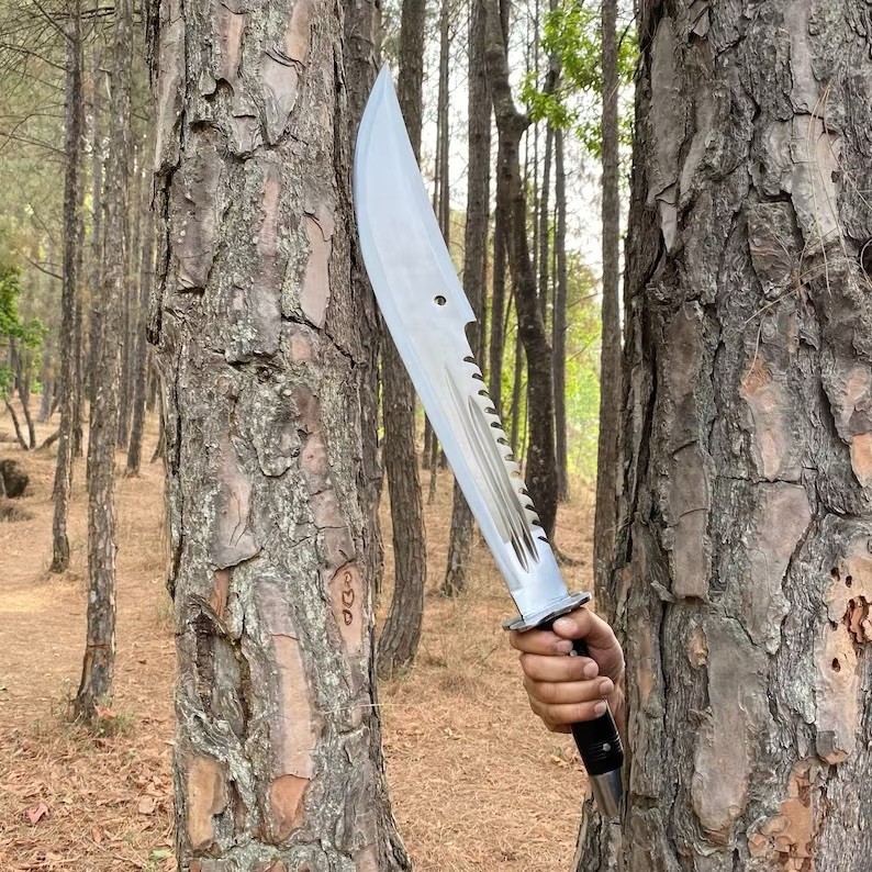 Custom Handmade D2 Tool Steel Blade Hunting Machete – Combat & Survival Knife