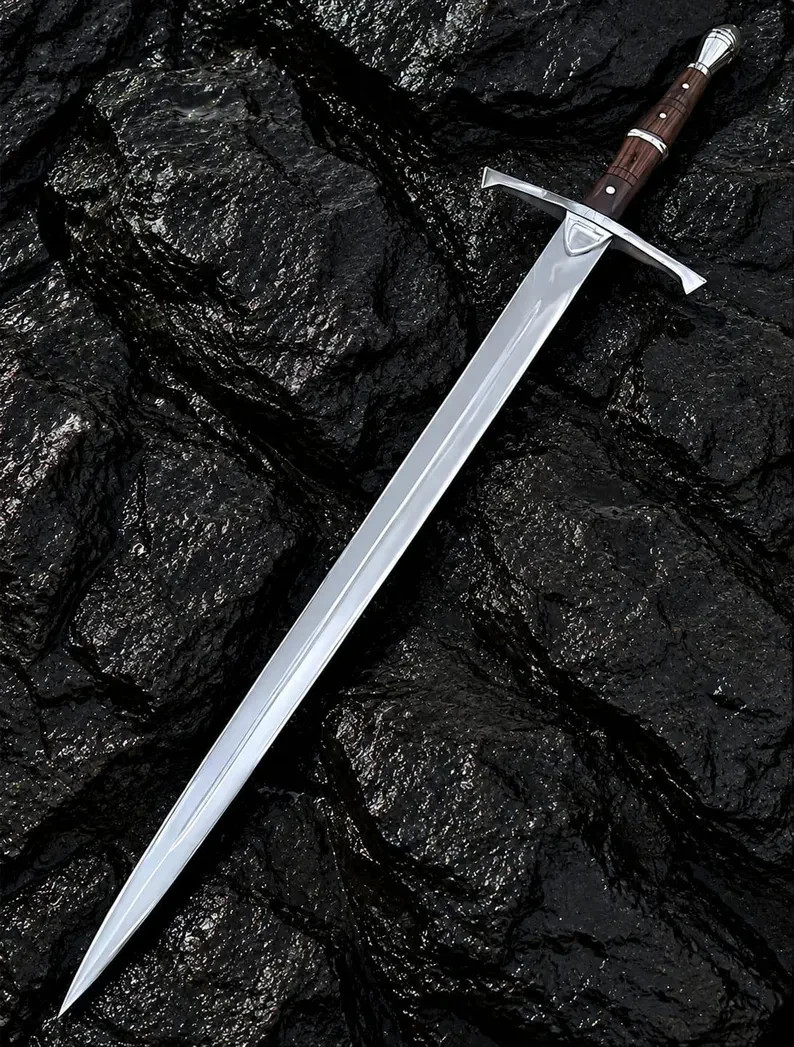 Hand Forged Medieval Longsword 36″ | Carbon Steel Sword | Rosewood Handle |