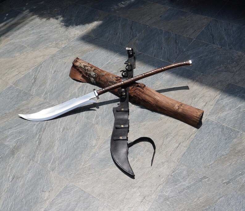 Custom Handmade Carbon Steel Blade Dao Machete Sword | Hunting Sword Camping