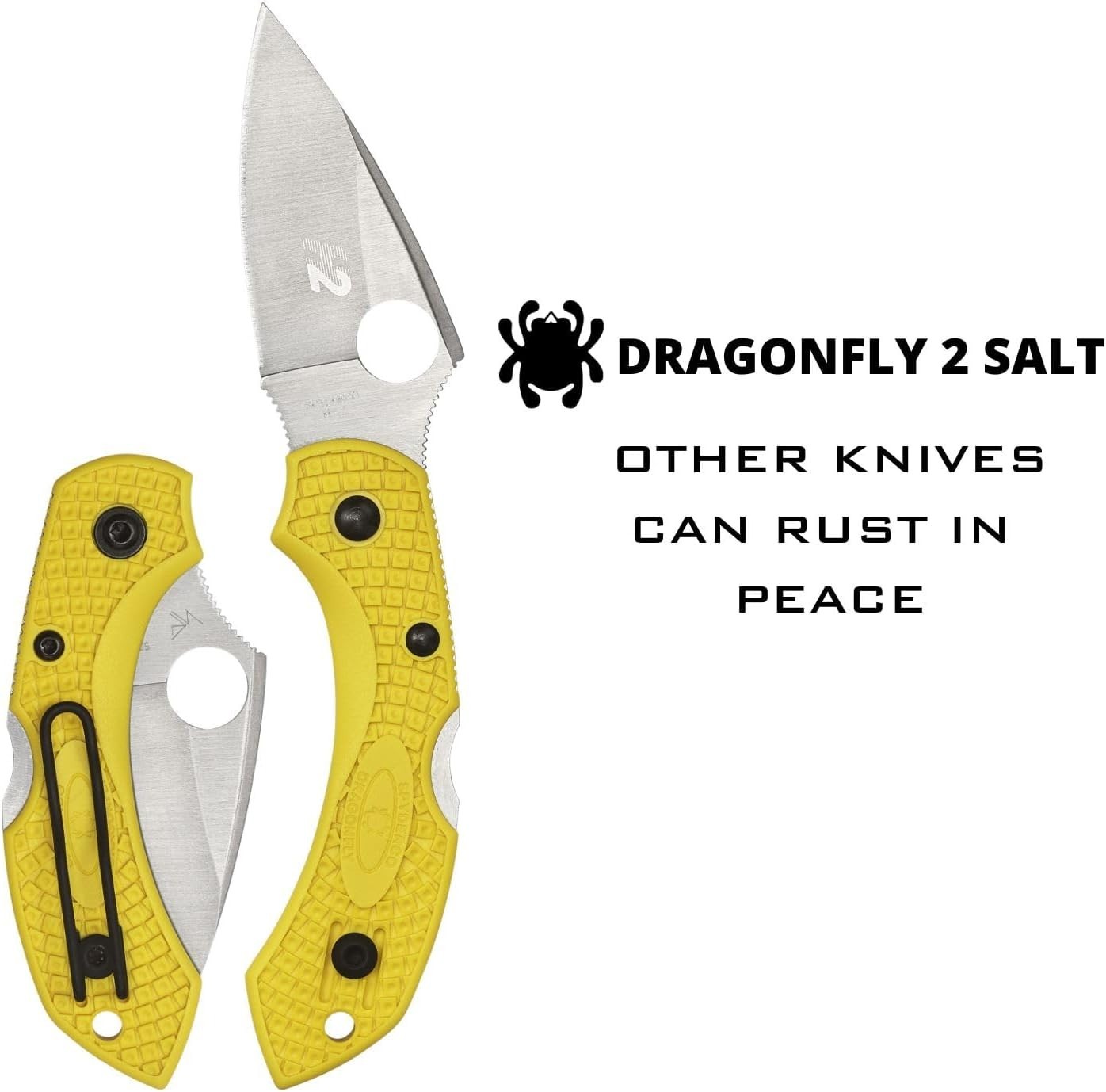Spyderco Dragonfly 2 Lightweight Salt Folding Knife – Yellow Free-Shipping