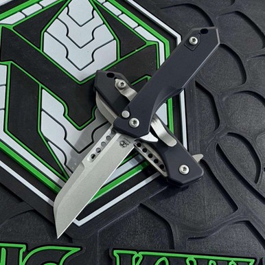 HERETIC KNIVES JINN MANUAL BATTLEWORN BLADE BLACK CHASSIS