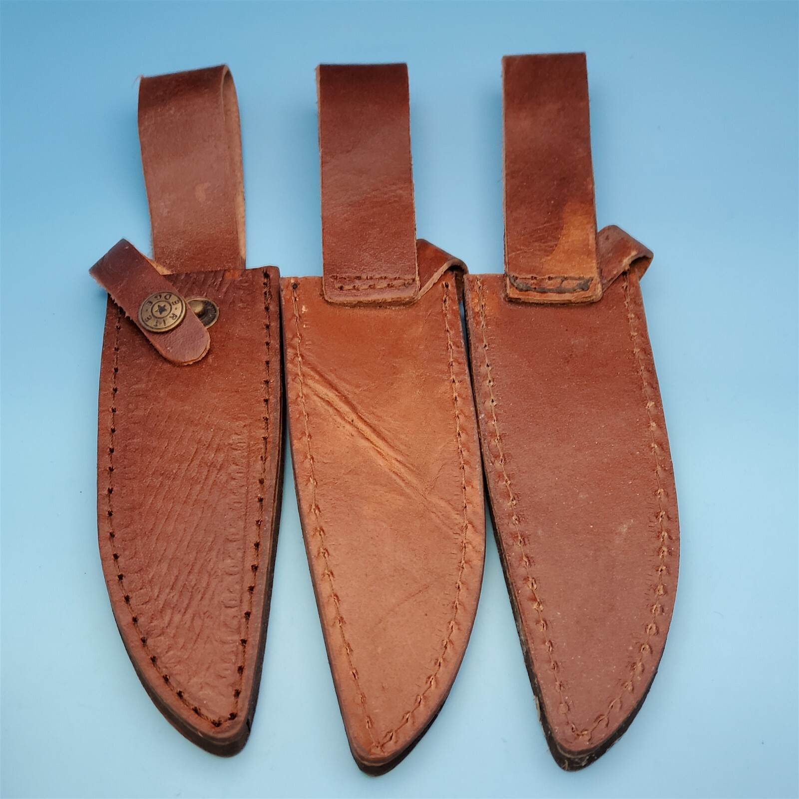 Knife Sheath Fixed Blade Leather Brown Basketweave Hunting Bowie 10.5″ x 6.75″