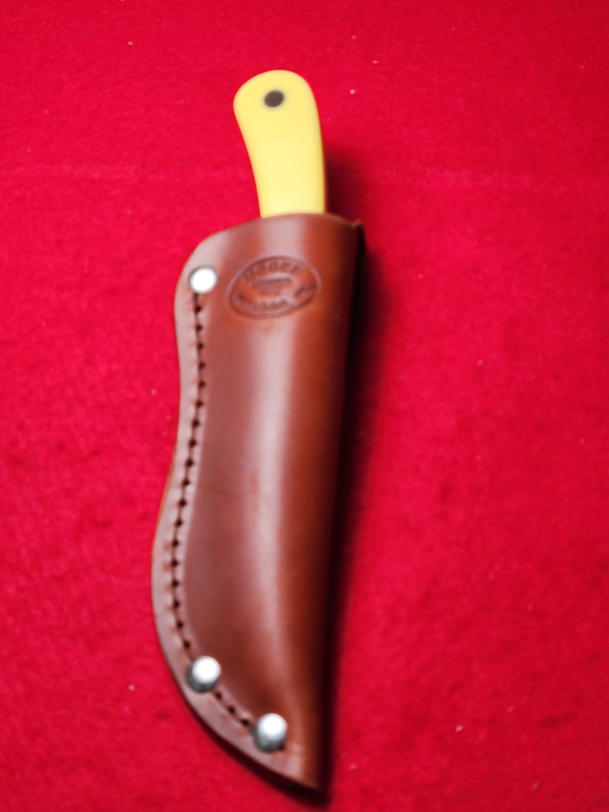 Moore Maker USA 3100 Hunting Knife Yellow Delrin Handles New in Box