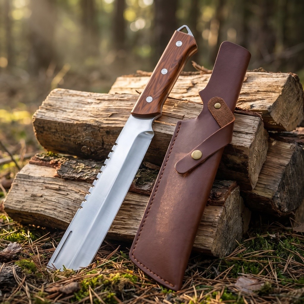 Full Tang Machete for Cutting Trees Heavy Duty Fixed Blade Knife with Sheath