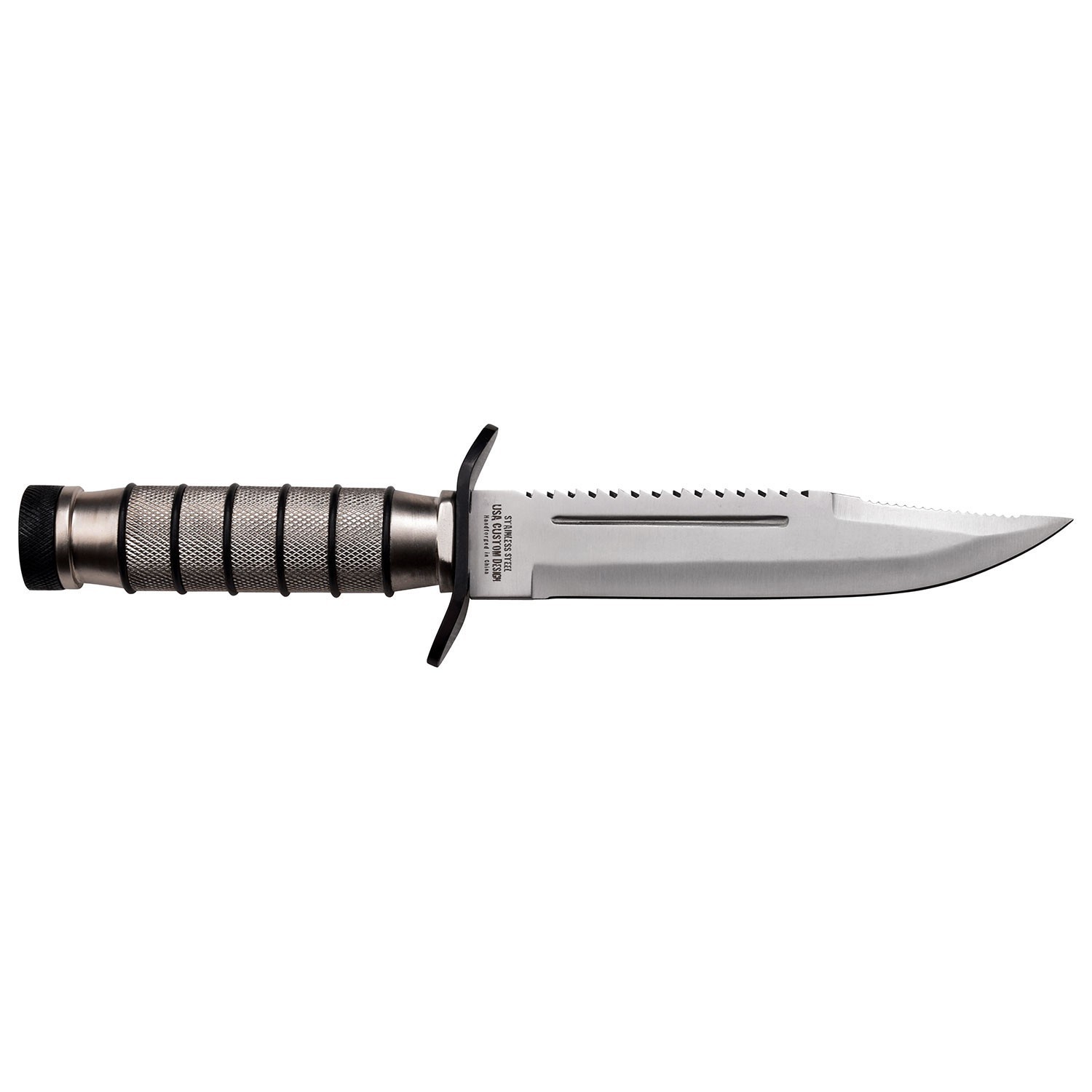 Survivor Fixed Blade Knife w/Compass & Survival Kit-Aluminum Handle+Nylon Sheath
