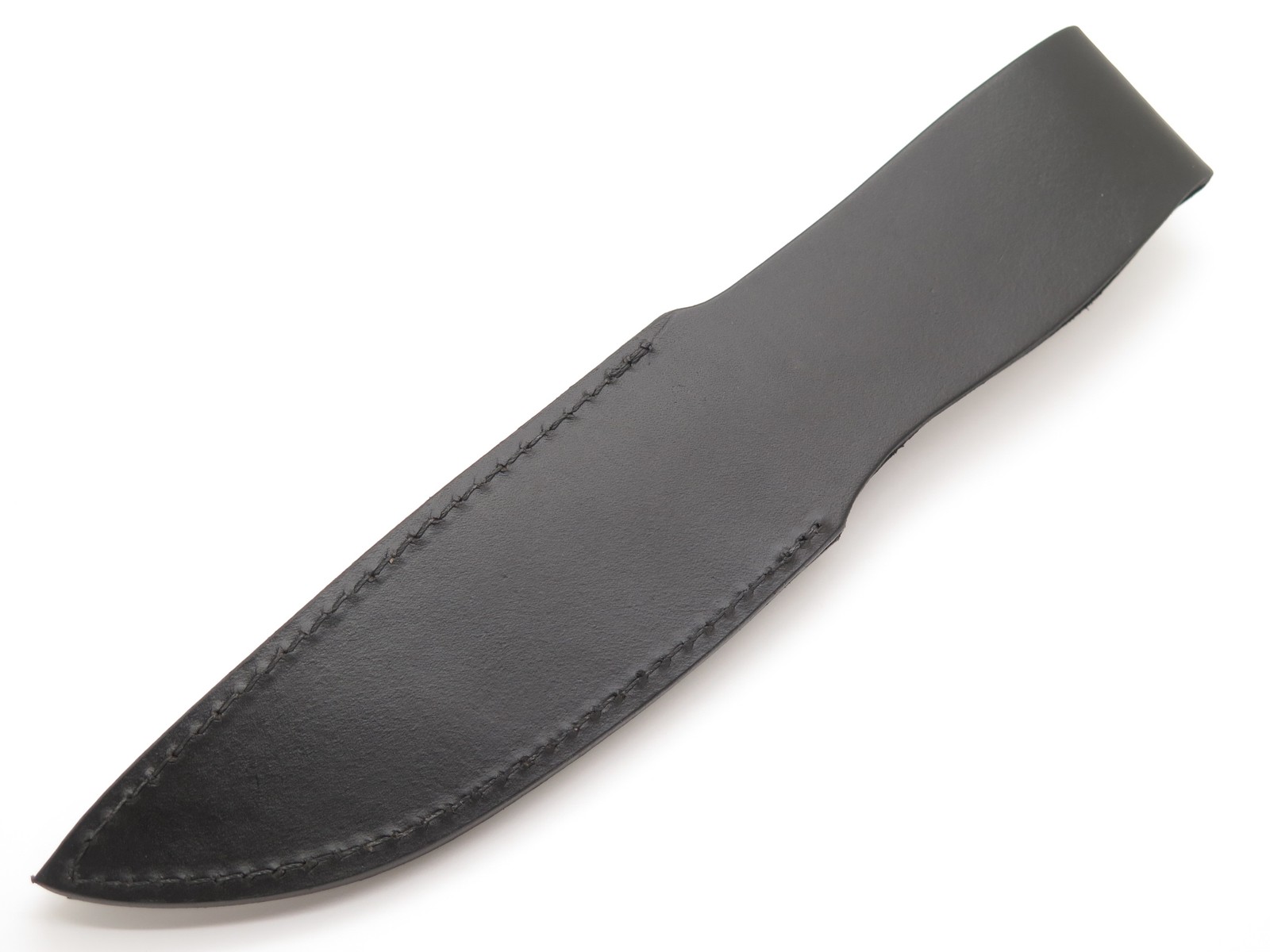 New Black Leather Fixed 5.5″ Blade Hunting Camp Knife Sheath Double Strap
