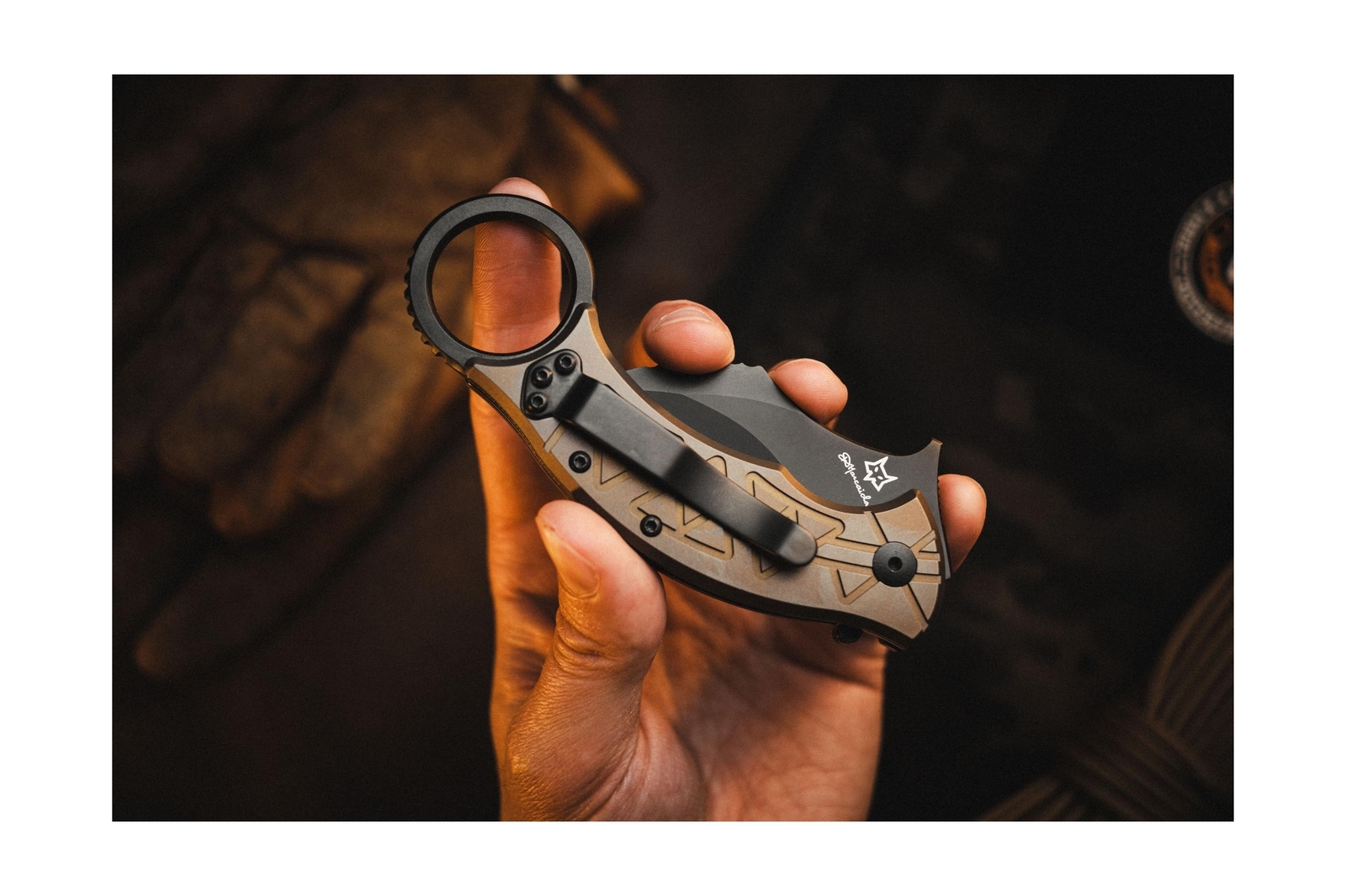 Fox Knives Tribal K Karambit Knife FX-802 TiPVD – M390 Stainless Steel Foldin…