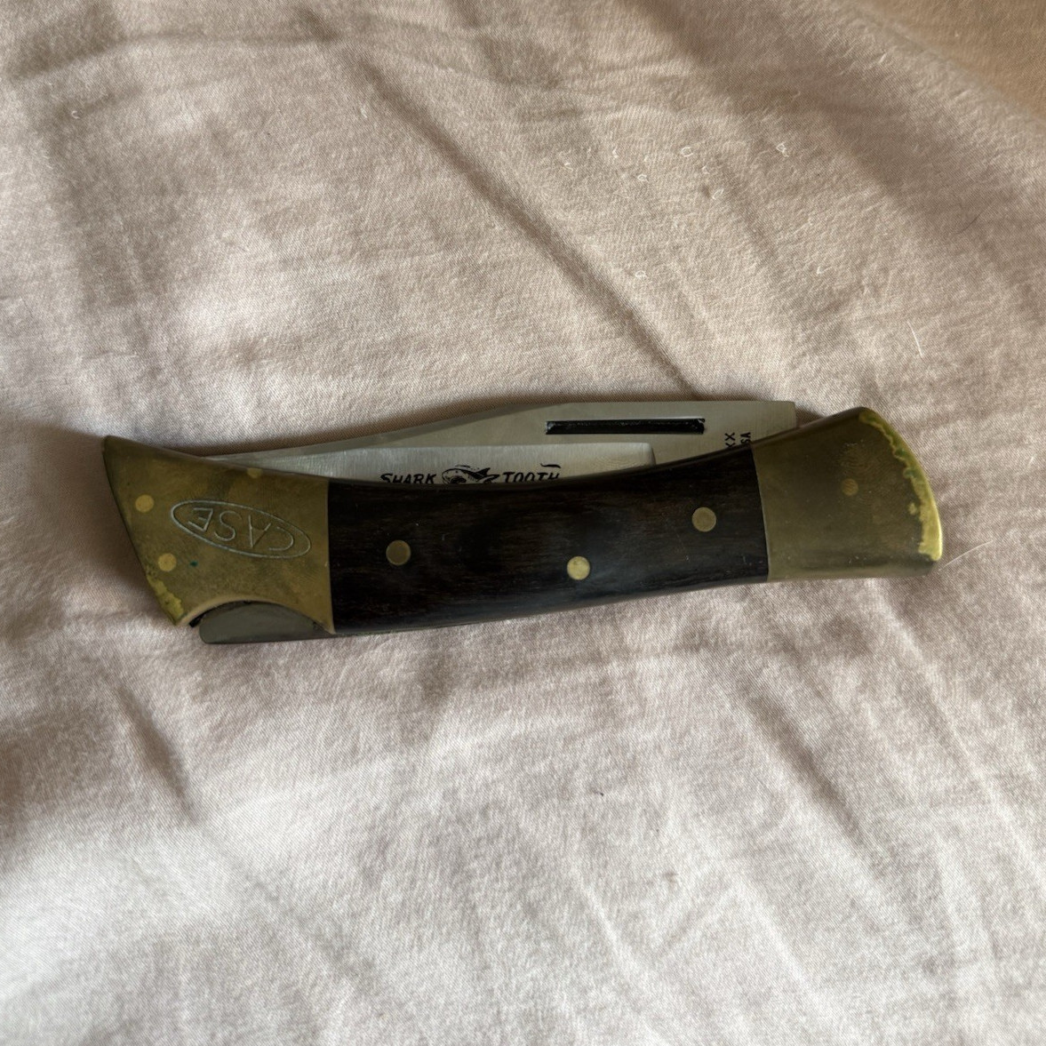 Case XX 1977 Shark Tooth Fixed Blade Knife 4.1-5in Clip Point w/ original Sheath