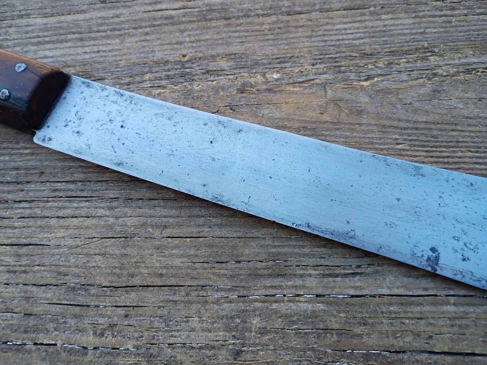 Huge Vintage Carbon Steel Butcher Knife 18″ Miller-Tooley 5 Pin