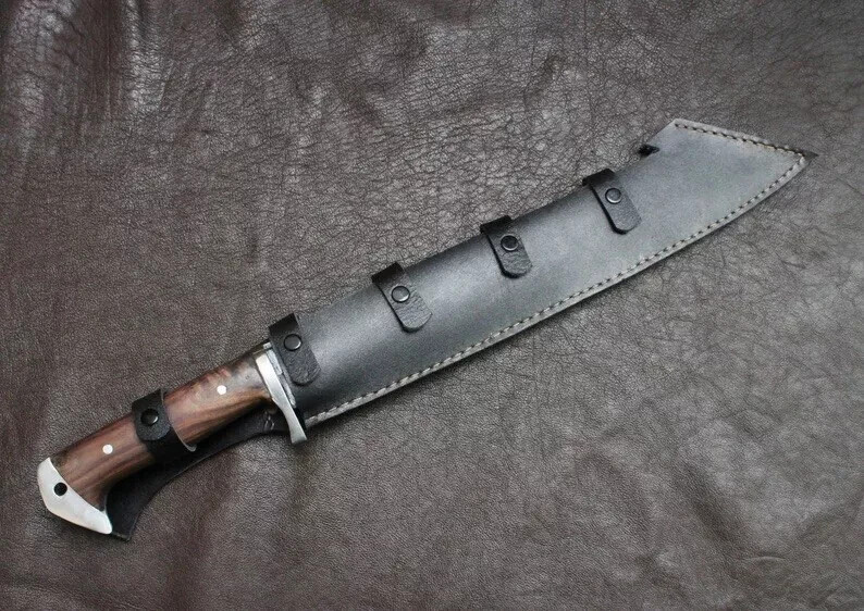 Custom Handmade Carbon Steel Blade Tactical Machete Sword| Hunting Sword Camping